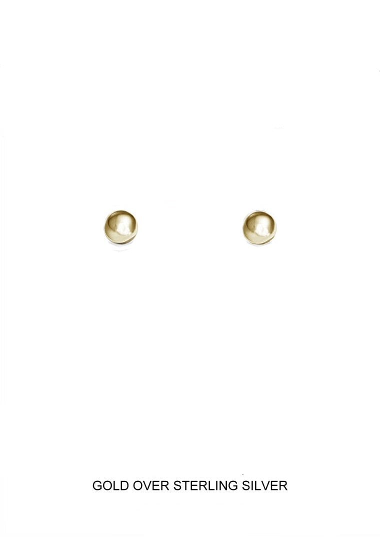 Gold Ball Stud Earrings - 4mm