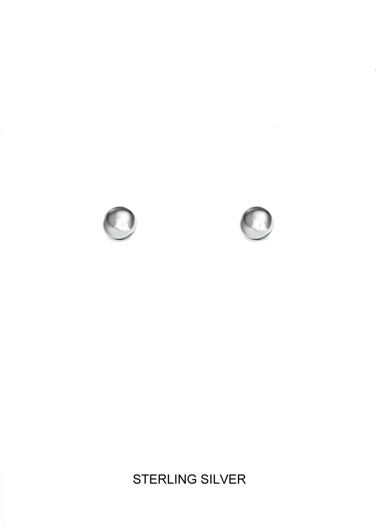Silver Ball Stud Earrings - 4mm