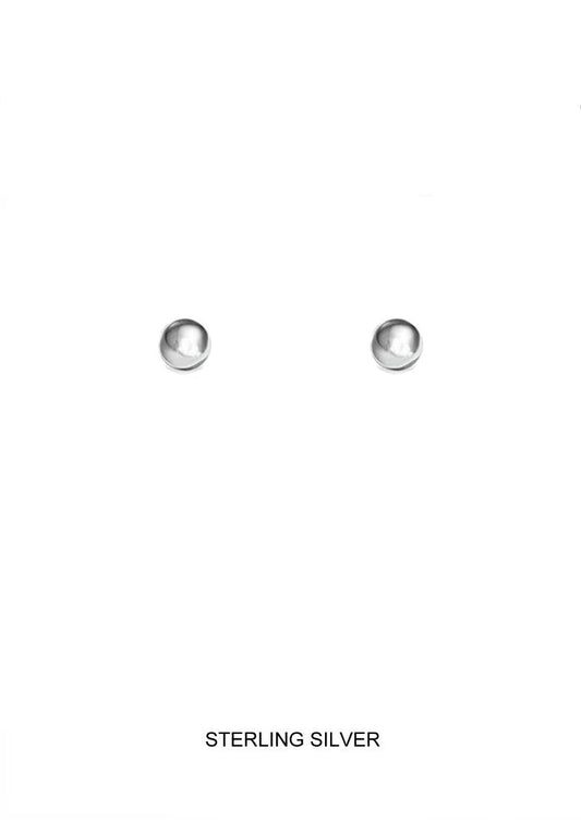 Silver Ball Stud Earrings - 4mm