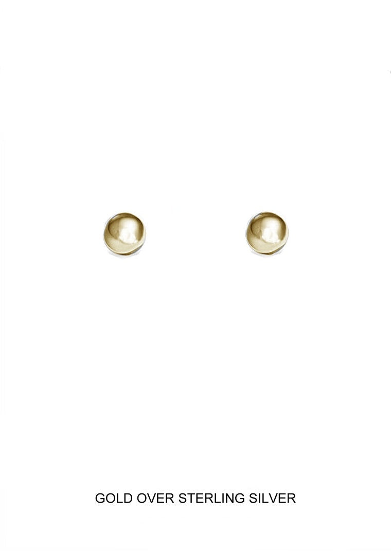 Gold Ball Stud Earrings - 6mm