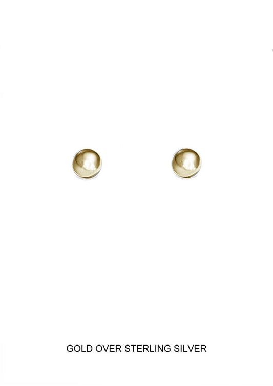 Gold Ball Stud Earrings - 6mm