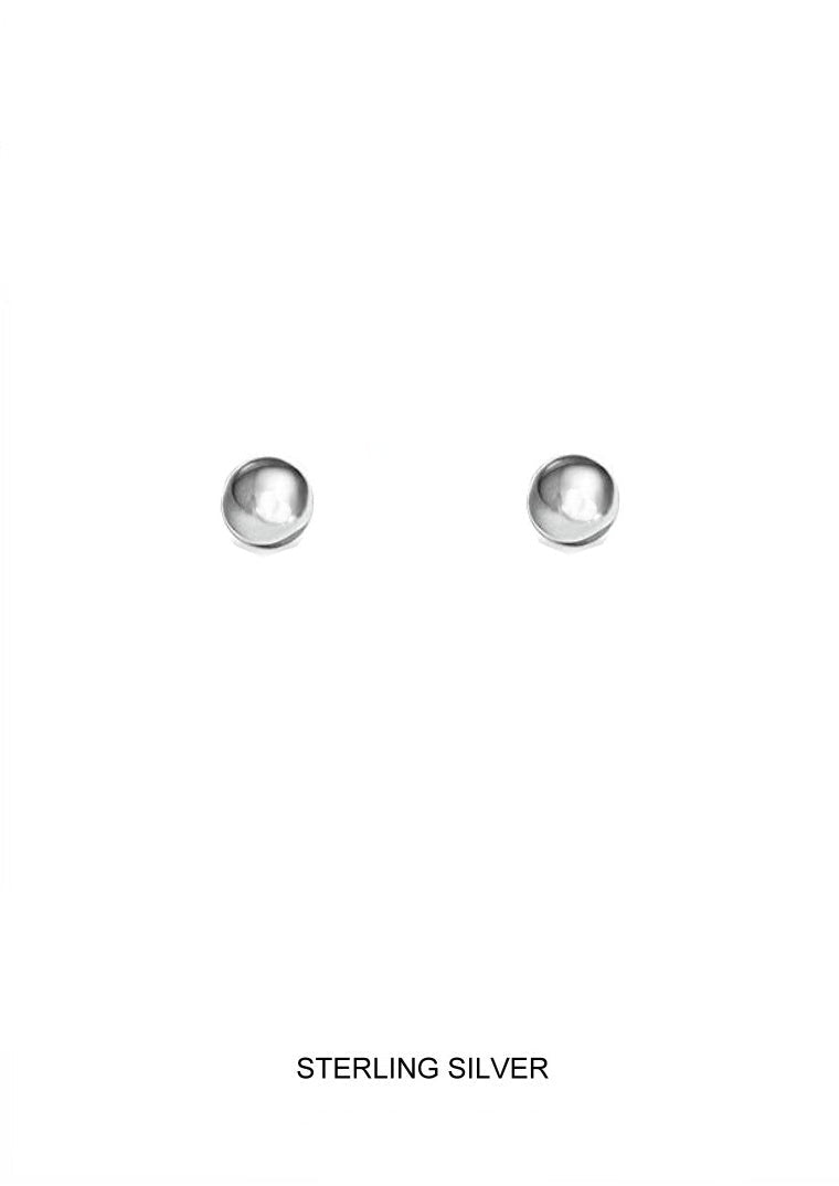 Silver Ball Stud Earrings - 6mm