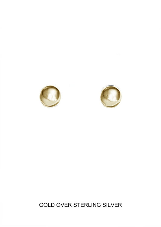 Gold Ball Stud Earrings - 8mm