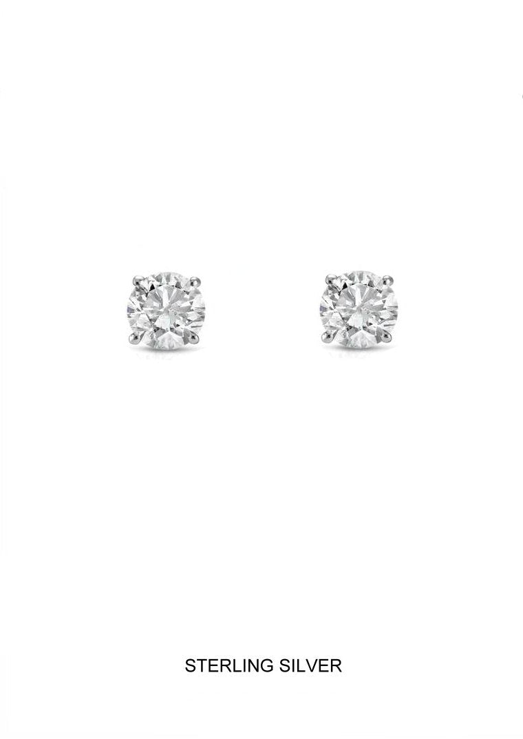 Silver 10mm Round CZ Stud