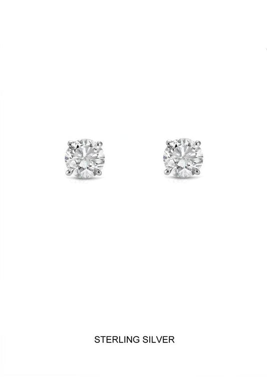 Silver 10mm Round CZ Stud