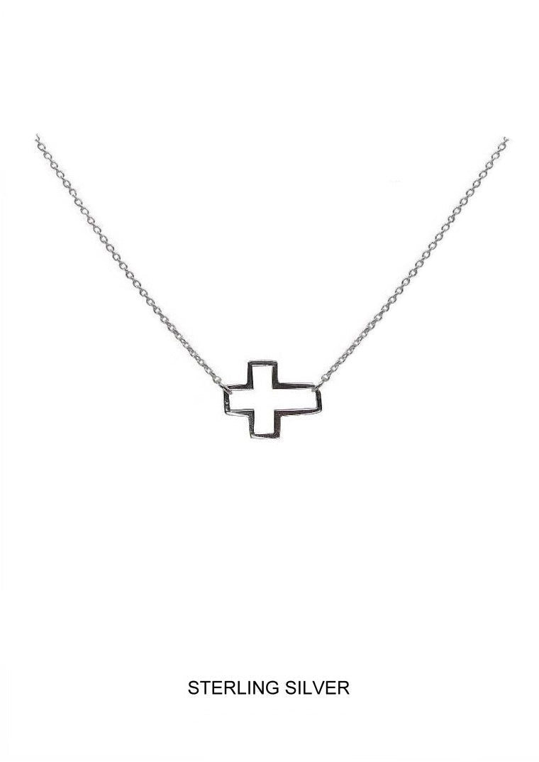 Renewal – Silver Open Cross Necklace