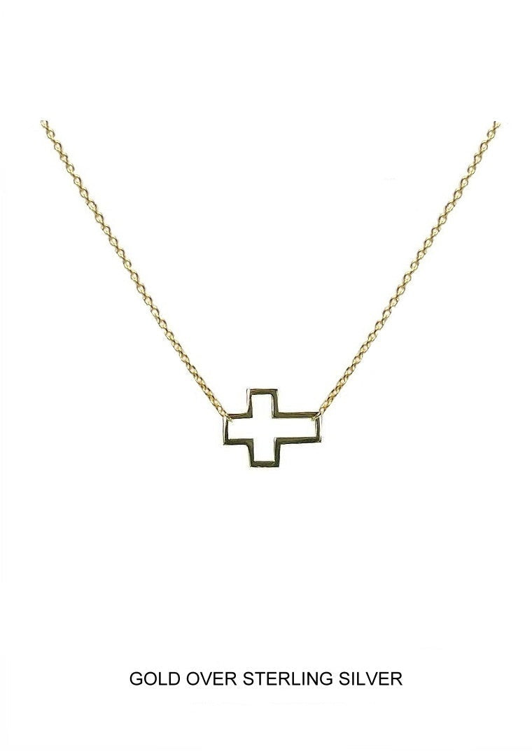 Renewal - Gold Open Cross Necklace