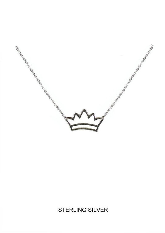 Silver Crown Necklace