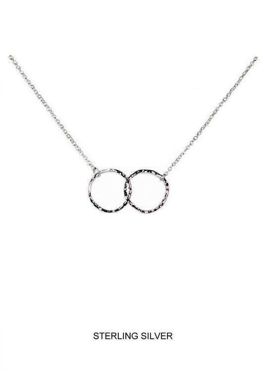 Everlasting Friendship - Double Circle Silver Necklace