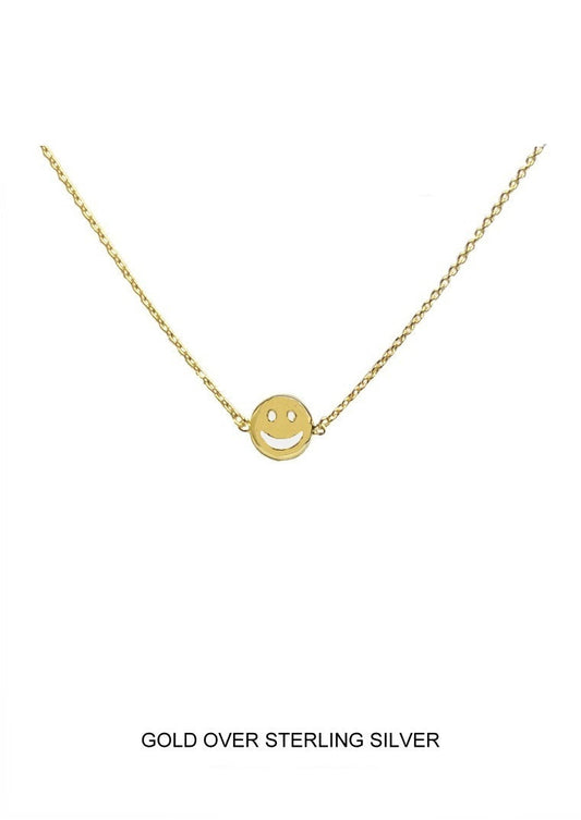 Smiley Face Kids Necklace - Gold