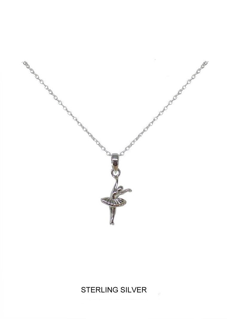 Twirl - Silver Ballerina Kids Necklace
