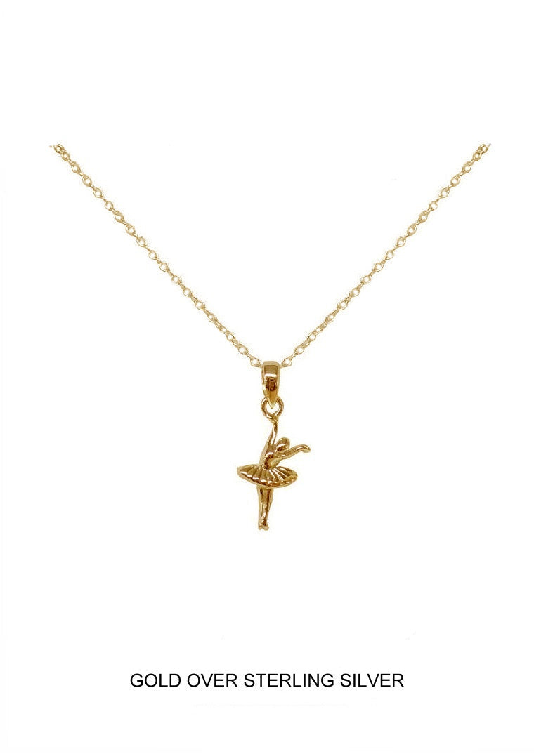 Twirl - Gold Ballerina Kids Necklace