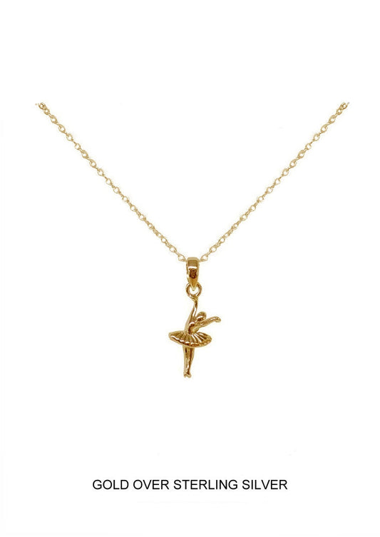 Twirl - Gold Ballerina Kids Necklace