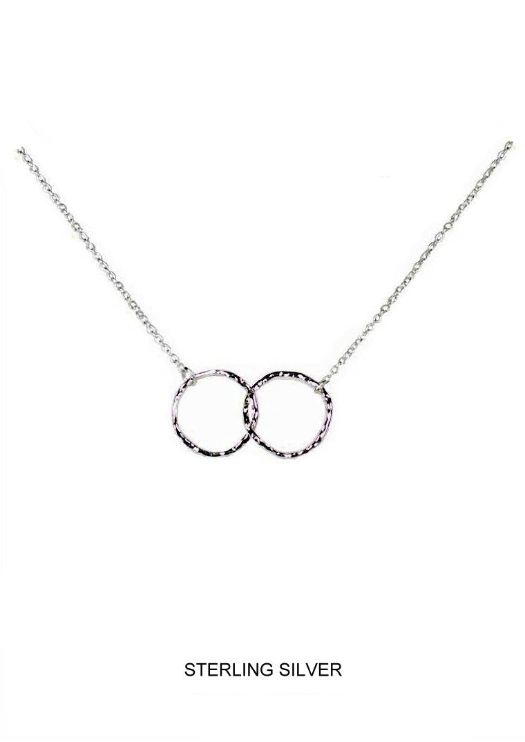 Everlasting Friendship - Double Circle Silver Kids Necklace