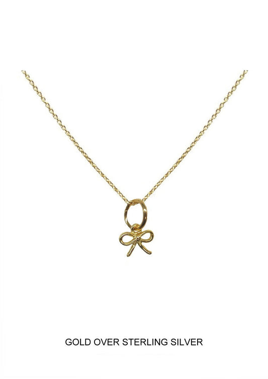 Little Ribbon - Gold Small Bow Kids Necklace