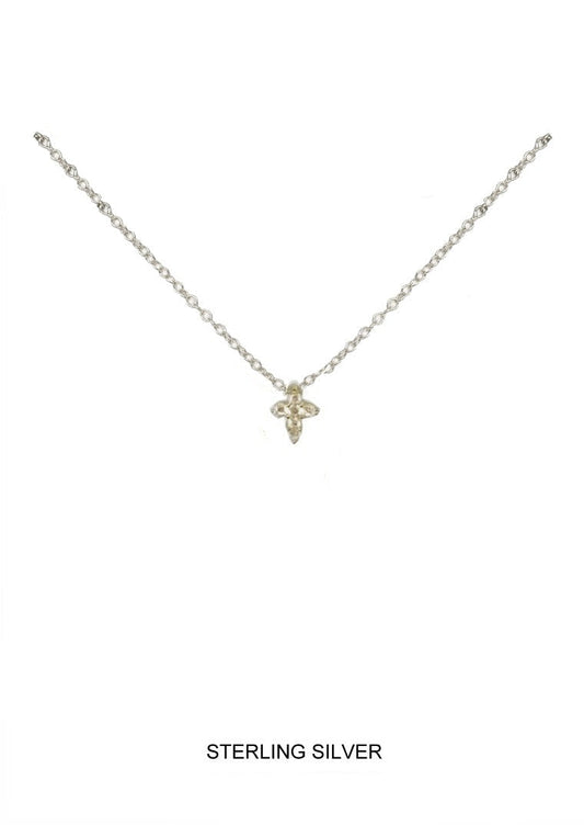 Shine - Silver Mini CZ Cross Pendant