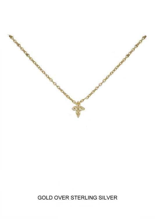 Shine - Gold Mini CZ Cross Pendant
