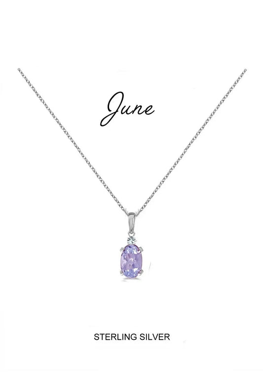 June Birthstone Kids Necklace