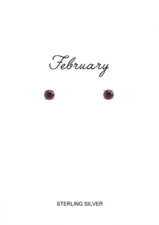 February Birthstone Studs