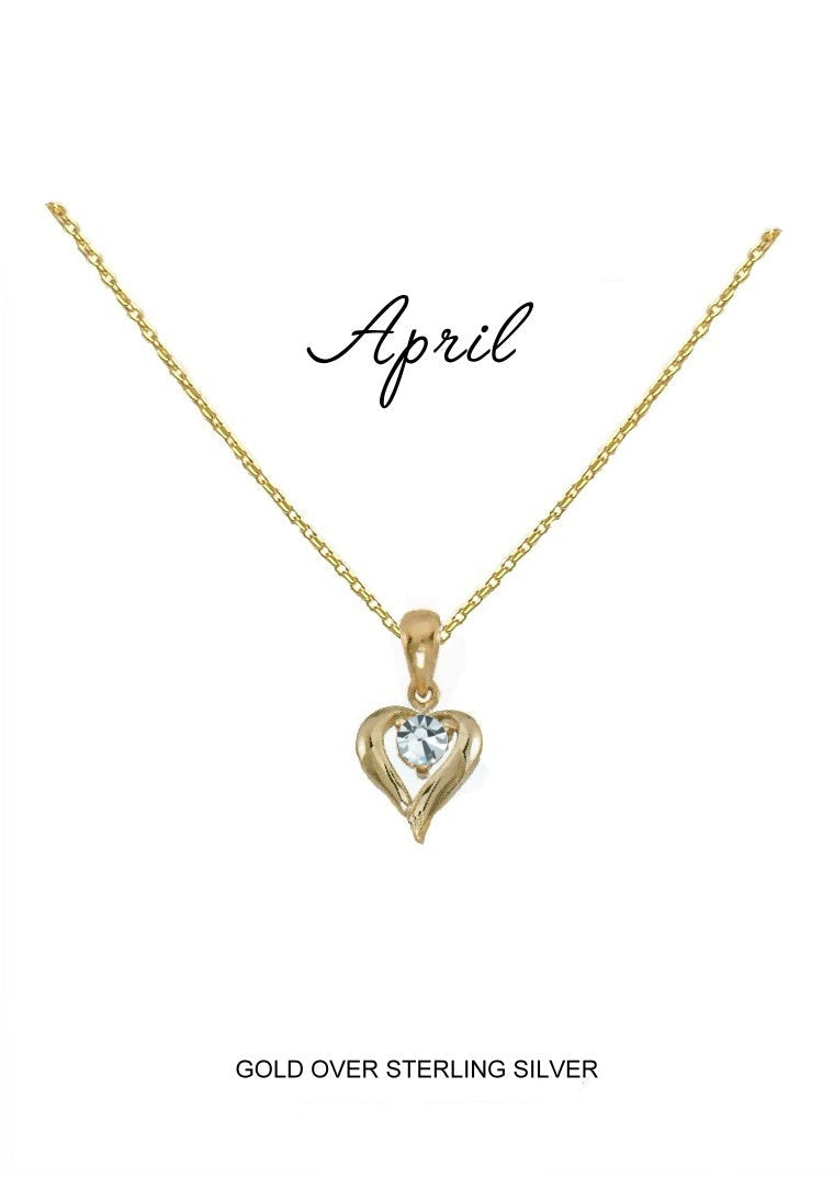 April Birthstone Heart Pendant