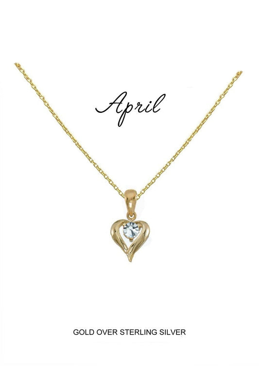 April Birthstone Heart Pendant