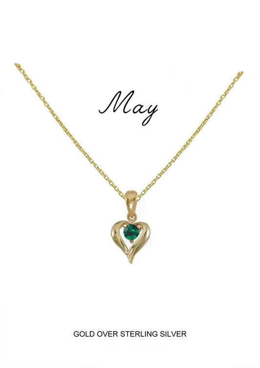 May Birthstone Heart Pendant