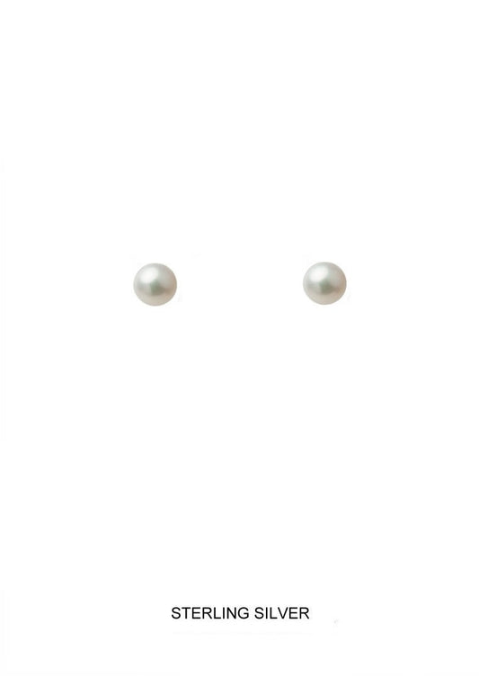 Freshwater Pearl Stud Earrings - 4mm