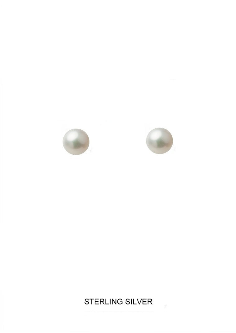 Freshwater Pearl Stud Earrings - 6mm