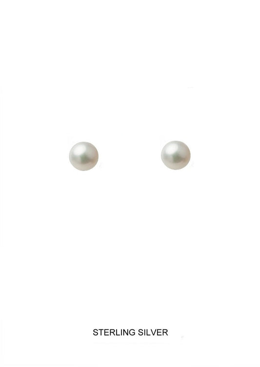 Freshwater Pearl Stud Earrings - 6mm