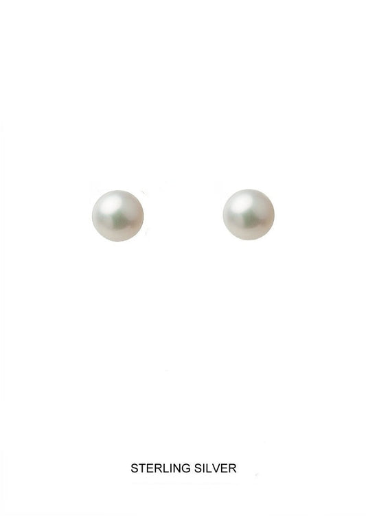 Freshwater Pearl Stud Earrings - 8mm