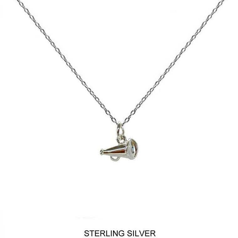 Megaphone Charm Necklace In Sterling Silver