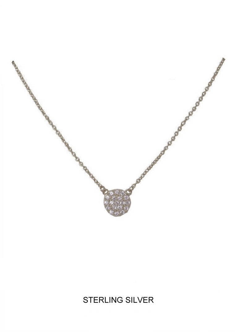Luna Glow - Silver Pave CZ Necklace