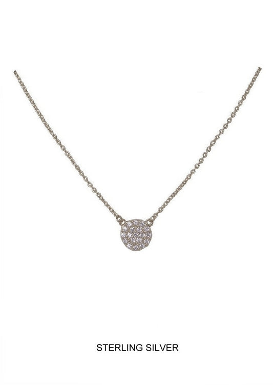 Luna Glow - Silver Pave CZ Necklace