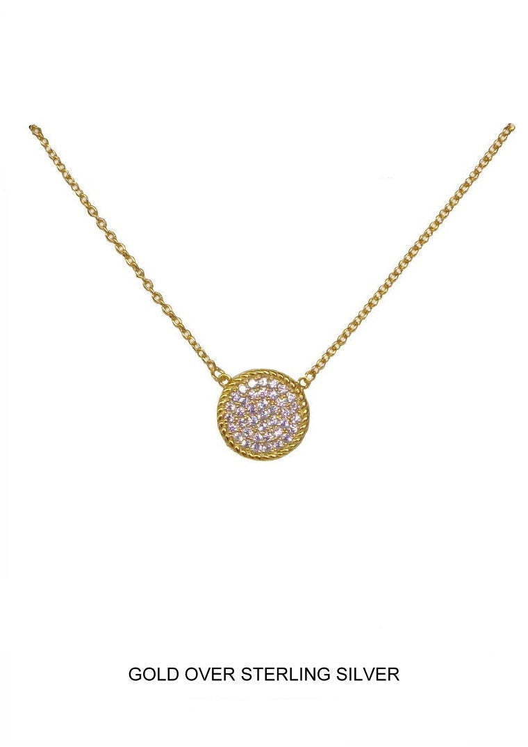 Purelight - Gold Pave Disc Necklace