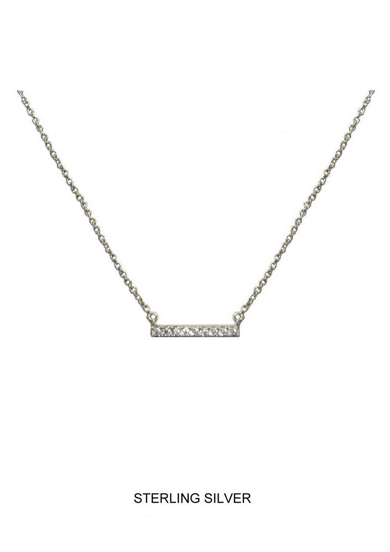 Luminous - Silver Short Bar Necklace