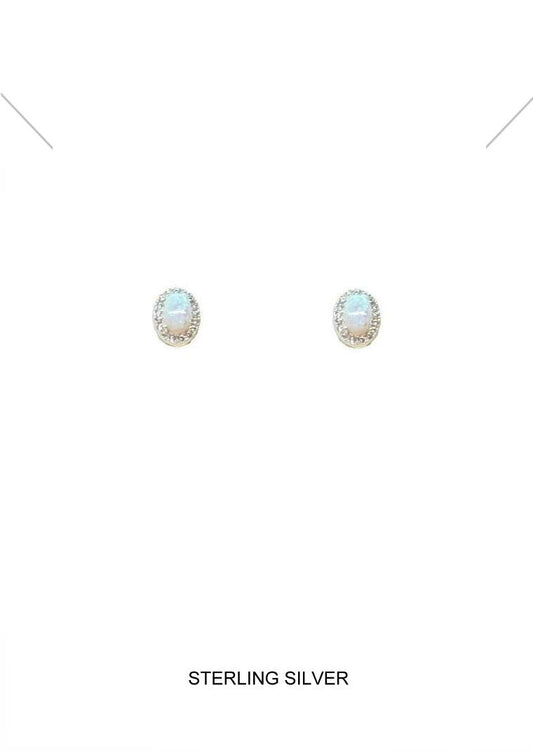 Opal with Zircon Earring, silver