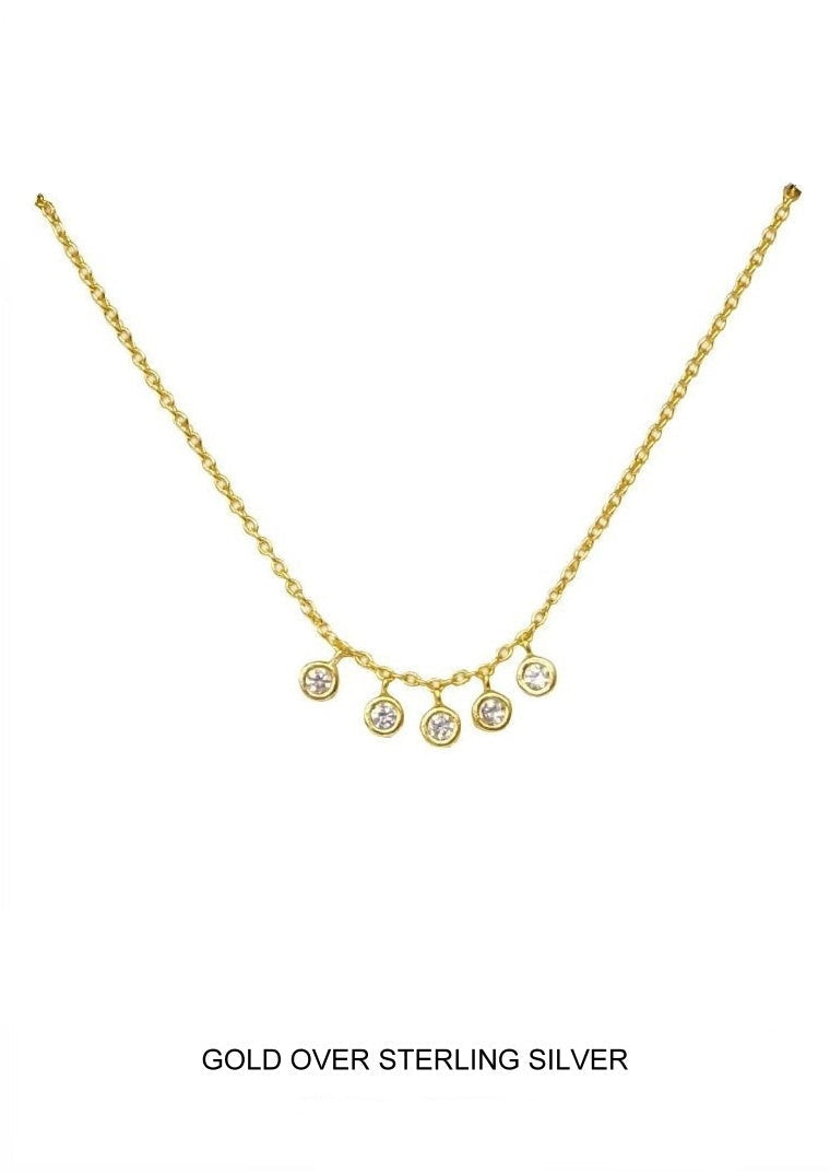 Twinkle - Gold CZ Drop Necklace