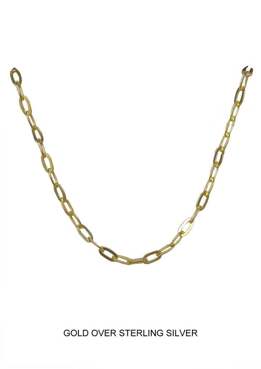 Golden Thread - Flat Oval Link Chain Necklace