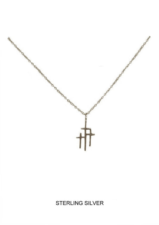 Redemption - Three Crosses Pendant, Silver