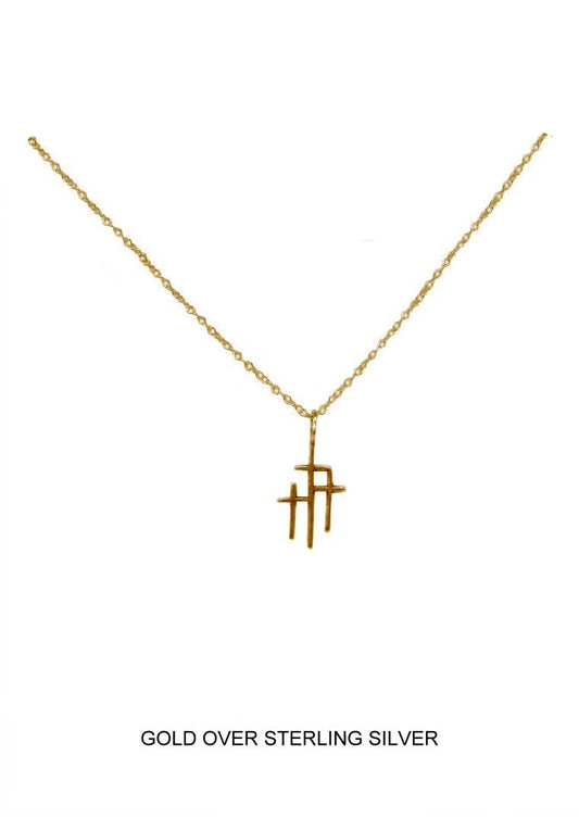 Redemption - Three Crosses Pendant, Gold
