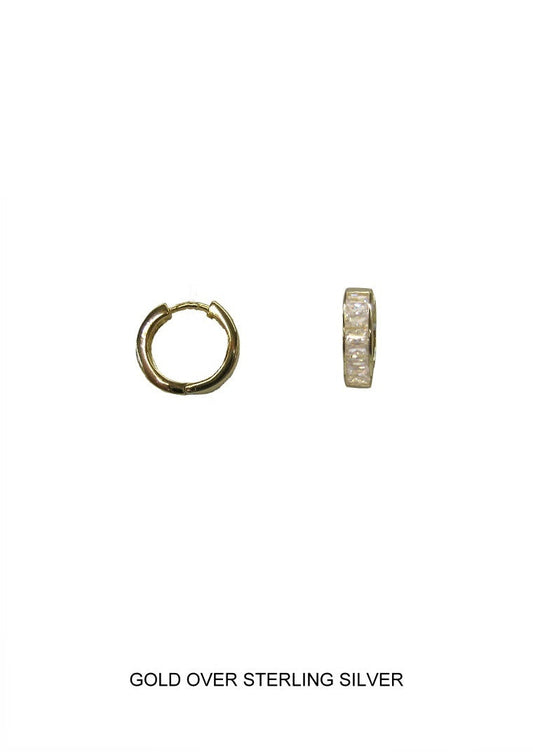 Small Gold Hoop with CZs