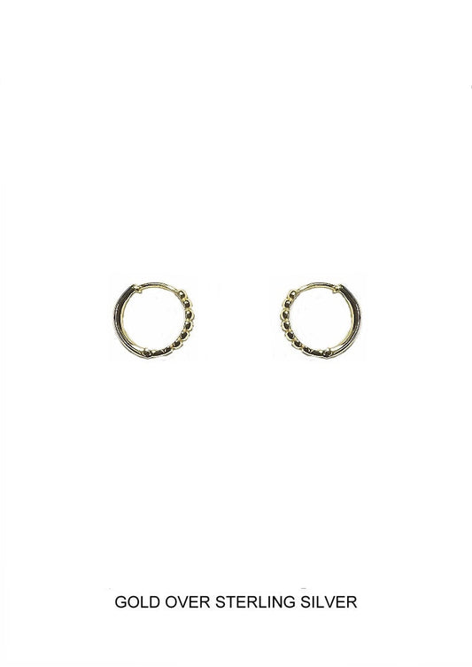 Gold Beaded Hoop Earring