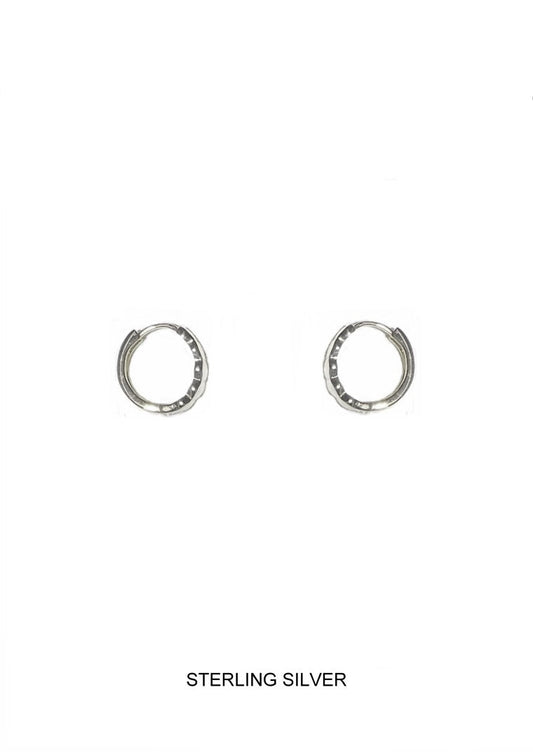Silver Mini Hexagon Hoop Earring