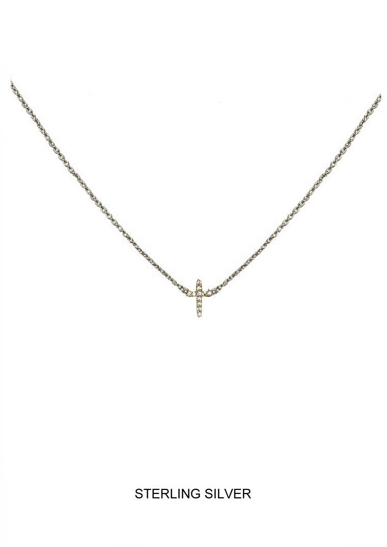 Faithful - Silver CZ Cross Pendant