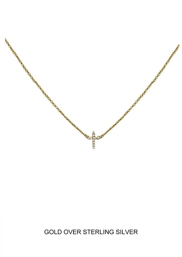 Faithful - Gold CZ Cross Pendant