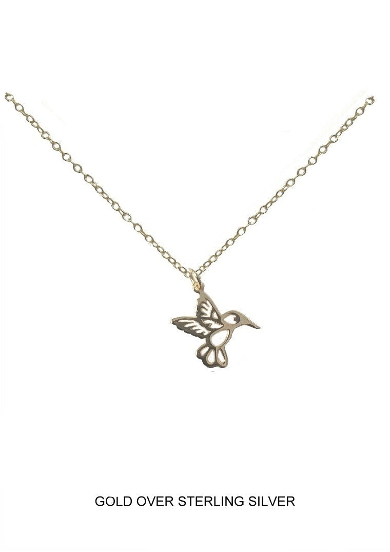 Hummingbird Pendant - Gold