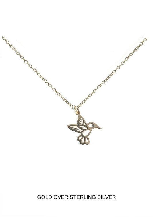 Hummingbird Pendant - Gold