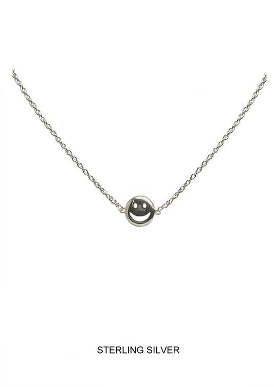 Smiley Face Necklace - Silver