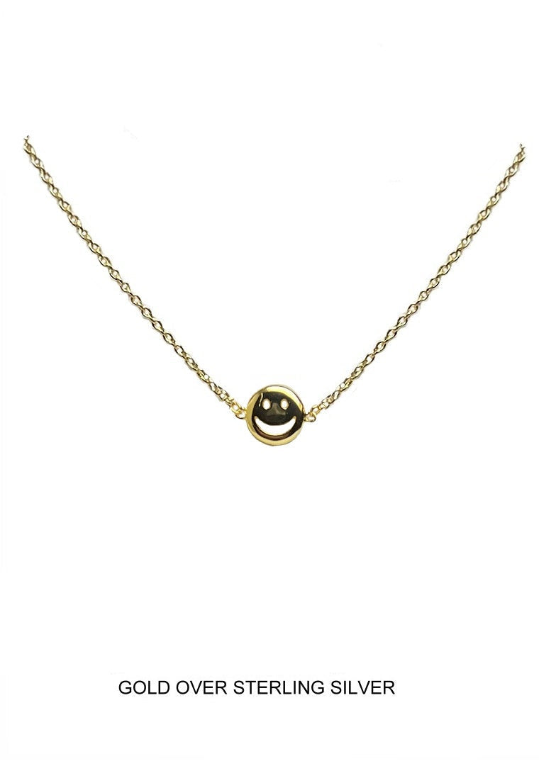 Smiley Face Necklace - Gold