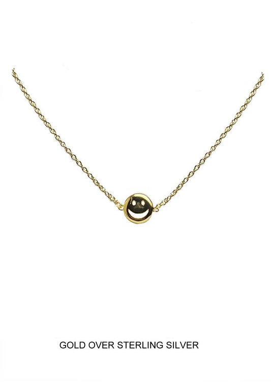 Smiley Face Necklace - Gold